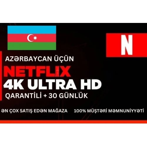  ⭐AZƏRBAYCAN 4K Ultra HD Netflix 1 AYLIK + GARANTİ + DESTEK - 30 Gün